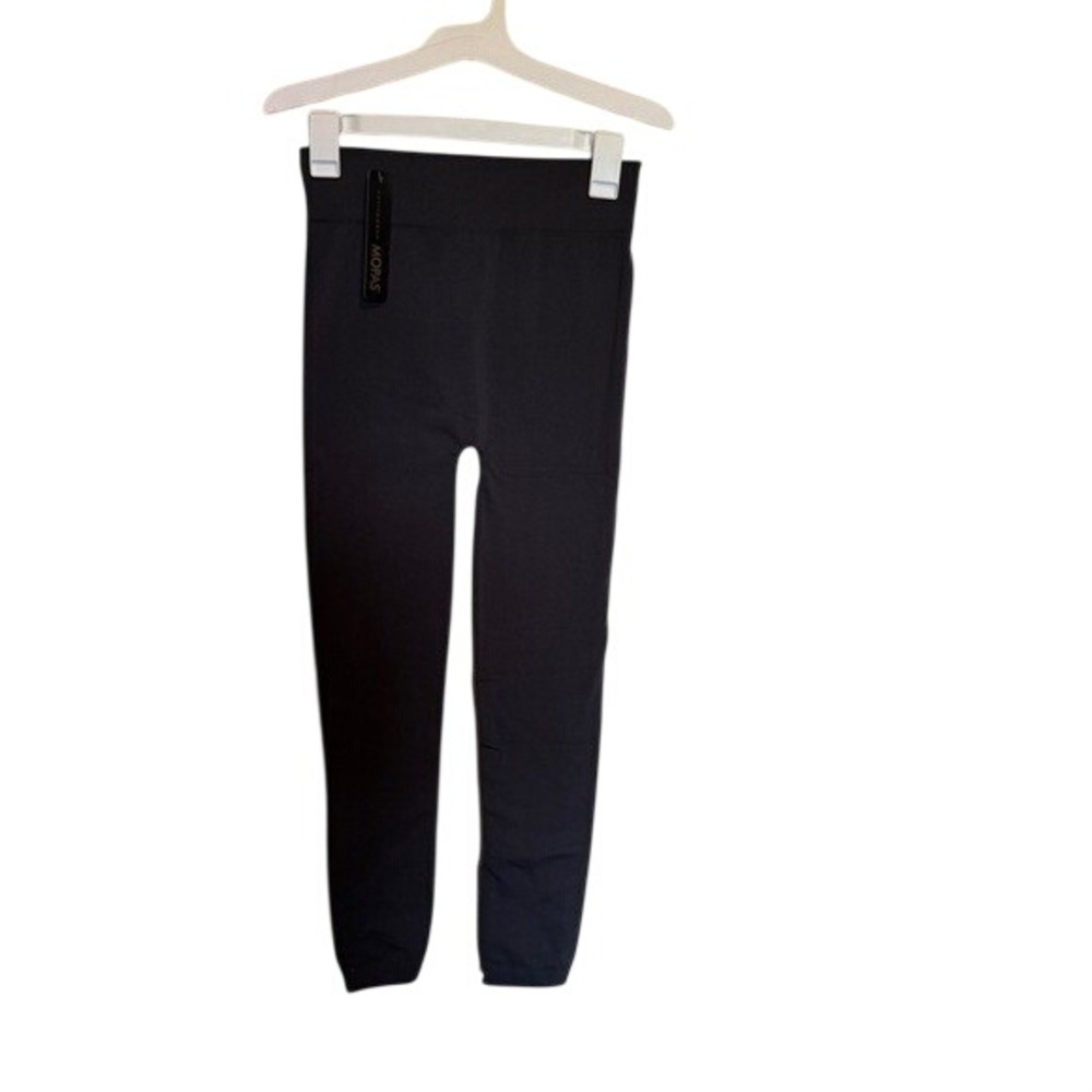 Mopas Activewear Seamless‎ Fleece Lined Leggings Charcoal Gray Free Size NEW